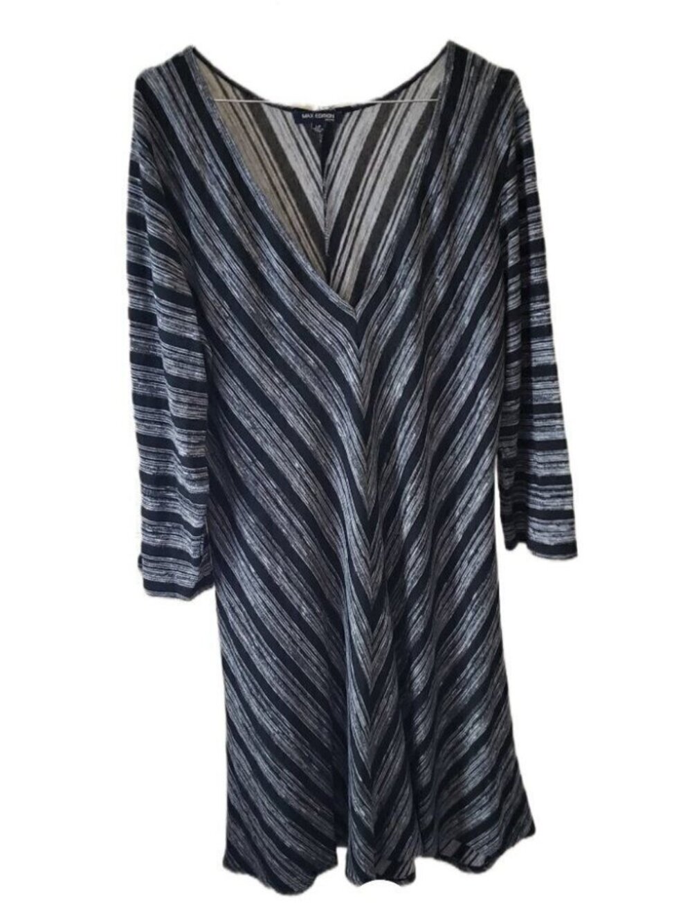 Max Edition Black & Gray Striped Dress